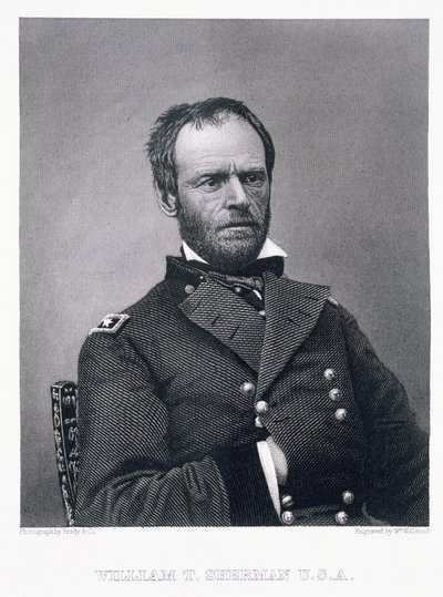 General William Tecumseh Sherman, grabado después de una fotografía de William Wellstood de Mathew B. Brady